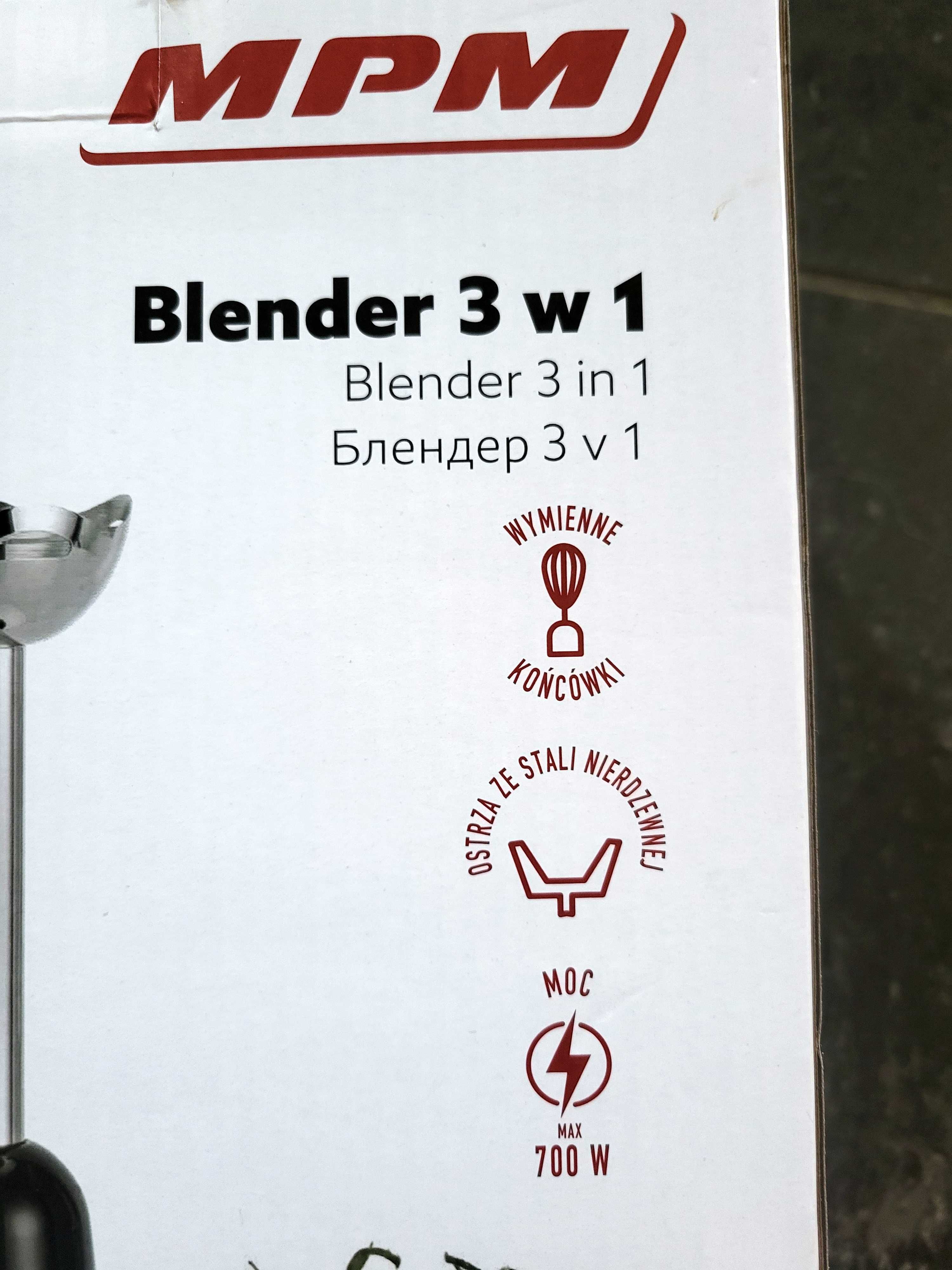 Blender 3w1 MPM siekanie, miksowanie, rozdrabnianie/ moc 700 W
