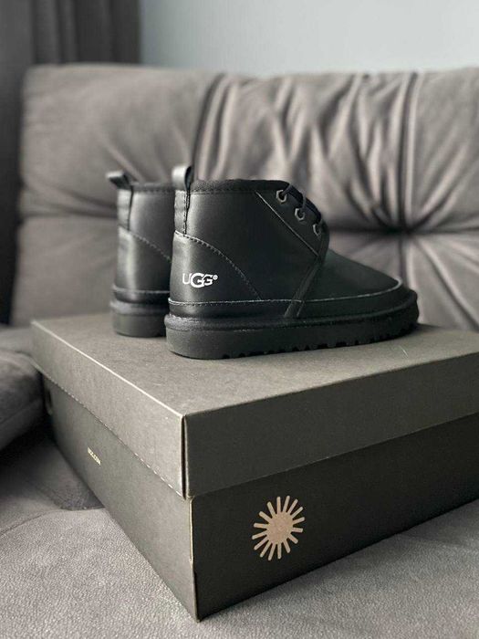 Уггі 36-45 UGG Neumel Leather Black White premium угги шкіряні