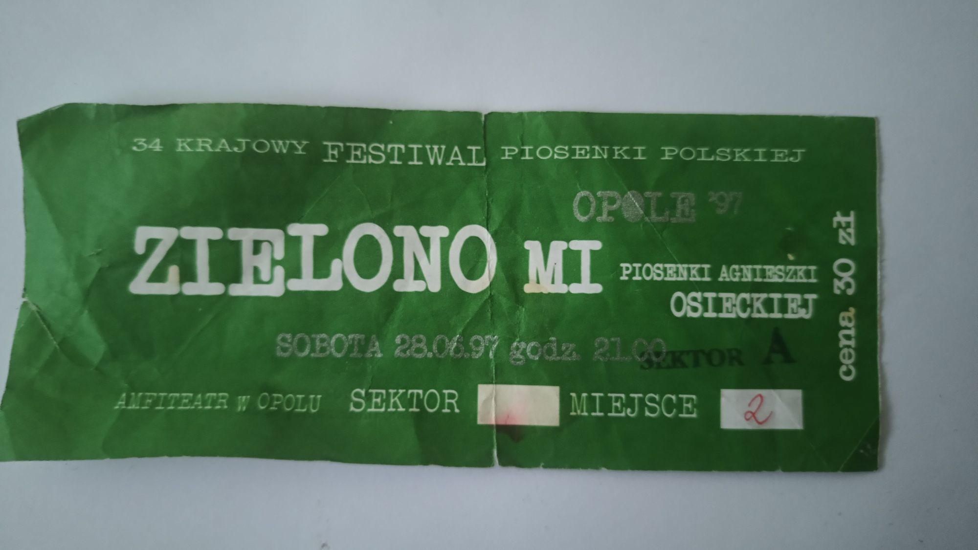 Bilet na niezapomniany koncert "Zielono mi" UNIKAT gratisy