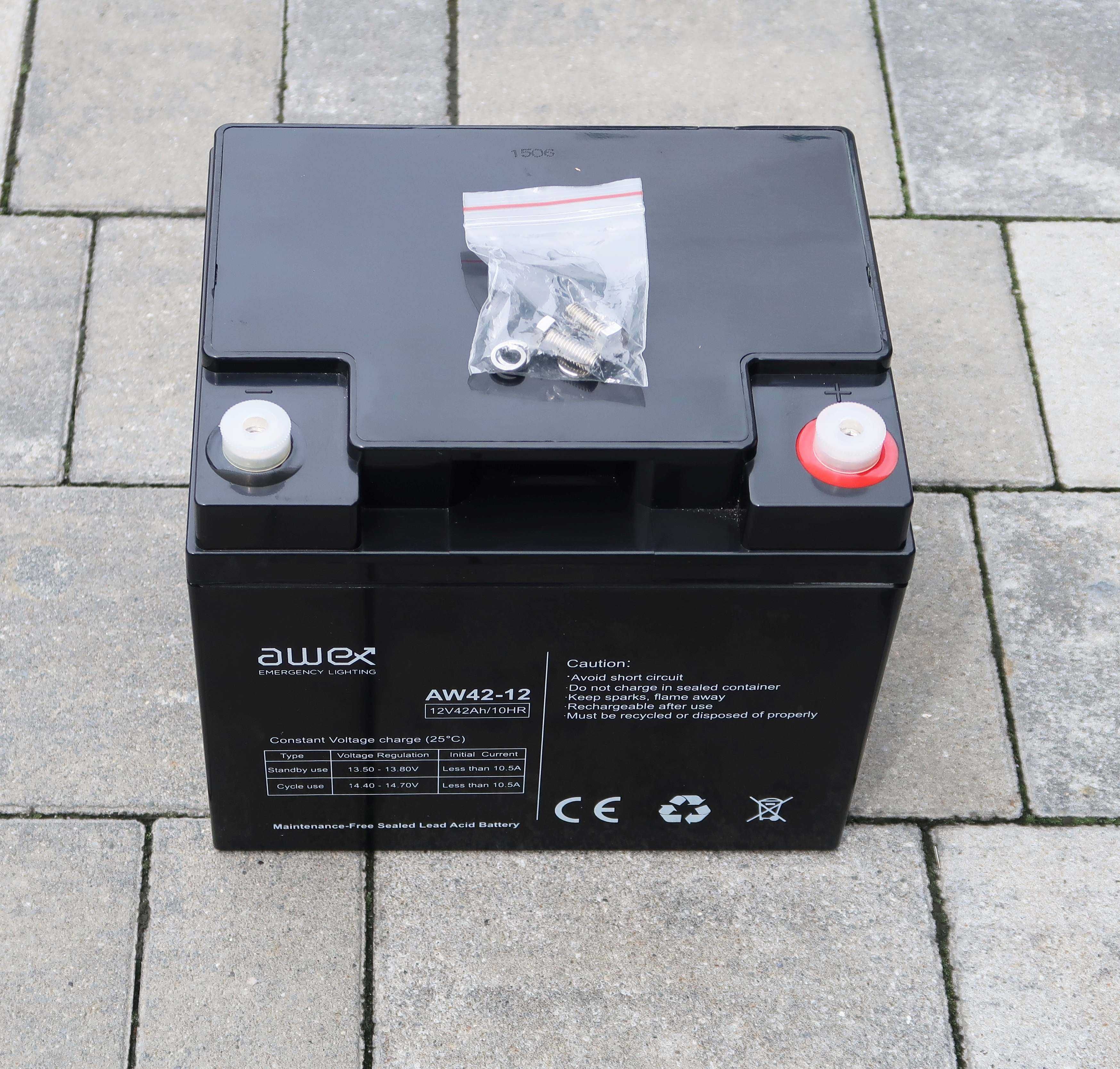 Akumulator 12V 42Ah AGM AWEX (ŻELOWY) – NOWY – do wózka inwalidzkiego