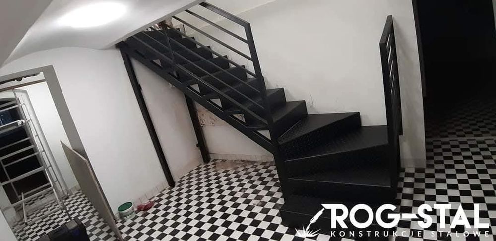 Schody, loft, stalowe, metalowe, do domu