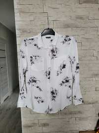 Nowa biała koszula w szare kwiaty 100% wiskoza Pepco M