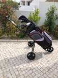 Left-handed POWERBILT CLASSIC Golf set, Cart, Travel bag, used