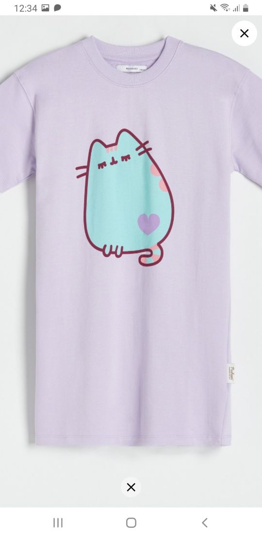 Reserved  Pusheen  sukienka tshirtowa 158