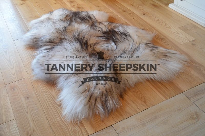Dywanik Skóra Owcza Muflon Szary Island 90-110cm Skóry Naturalne