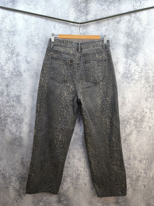 Леопардові жіночі джинси вільні широкі під вінтаж висока посадка