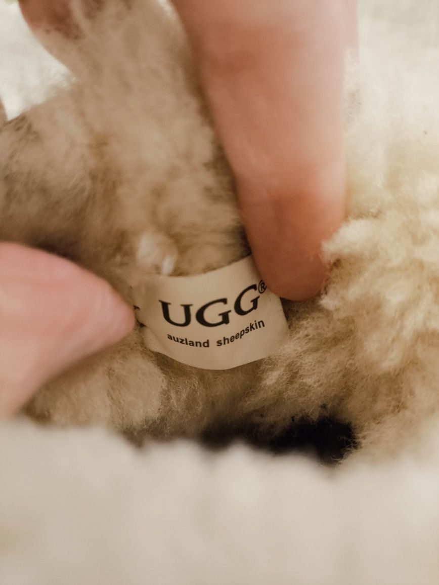UGG au 5 6 bezowe orginalne z kokardka sniegowce buty zimowe
