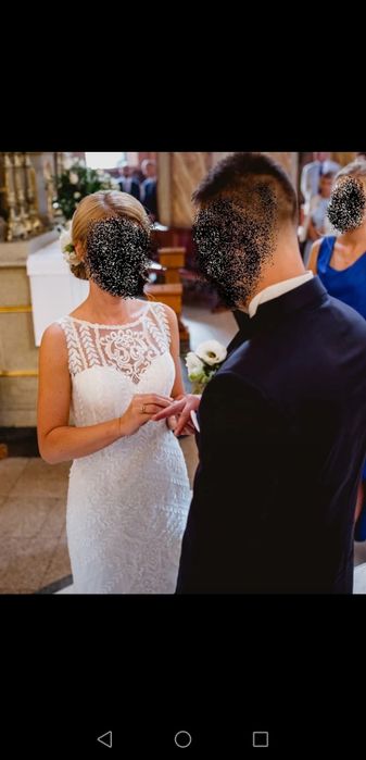 Sukienka ślubna suknia ślubna z trenem Lillian West boho koronkowa