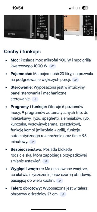 Mikrofalówka Raven
