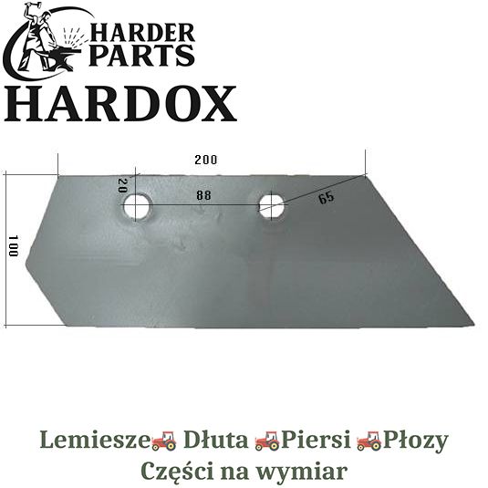 Lemiesz przedpłużka Lemken HARDOX 3363.710/P części do pługa 2X lepsze