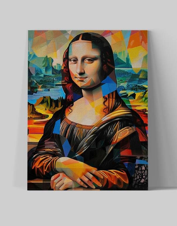 Obraz na Płótnie Mona Lisa w Stylu Picassa 90x120 cm do Salonu