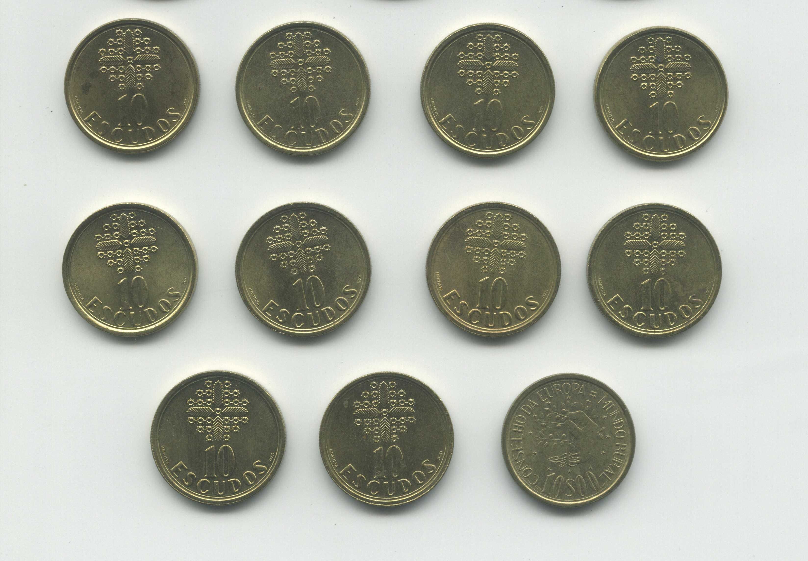 Coleção de 15 moedas de 10 escudos