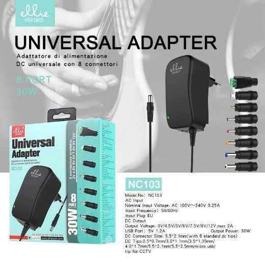 Carregador Universal 30W (Com 8 Pontas)