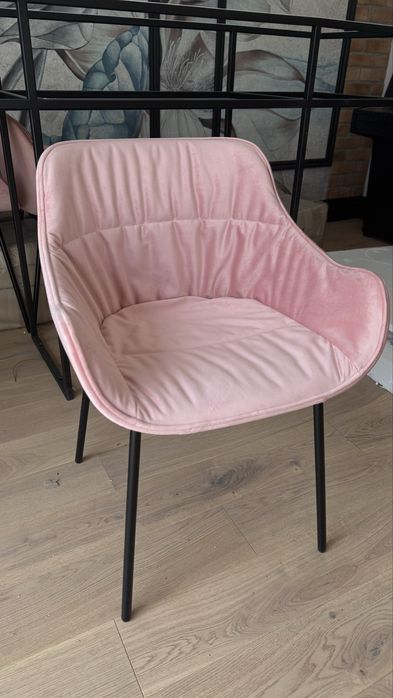Krzesło MDD Baltic Soft Duo rożowe NOWE glamour salon kosmetyczny