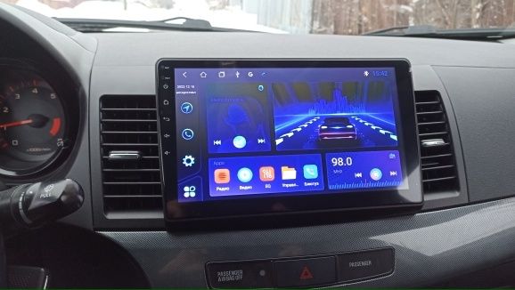 Магнитола Mitsubishi lancer x, android, под камеру заднего вида