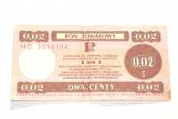 Stary Bon Towarowy Pko 2 centy Pewex 1979 antyk