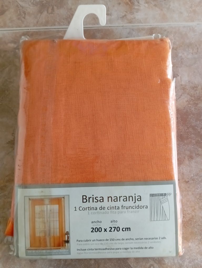 Cortinados laranja poliester