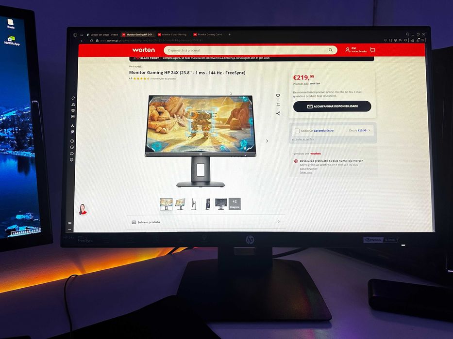 Monitor Gaming - HP 24X (23.8” 144Hz 1ms)