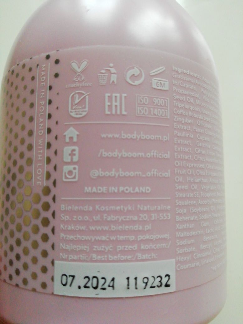 Body boom mleczko do ciała antycellulitowe guarana kawa cytryna 250 ml