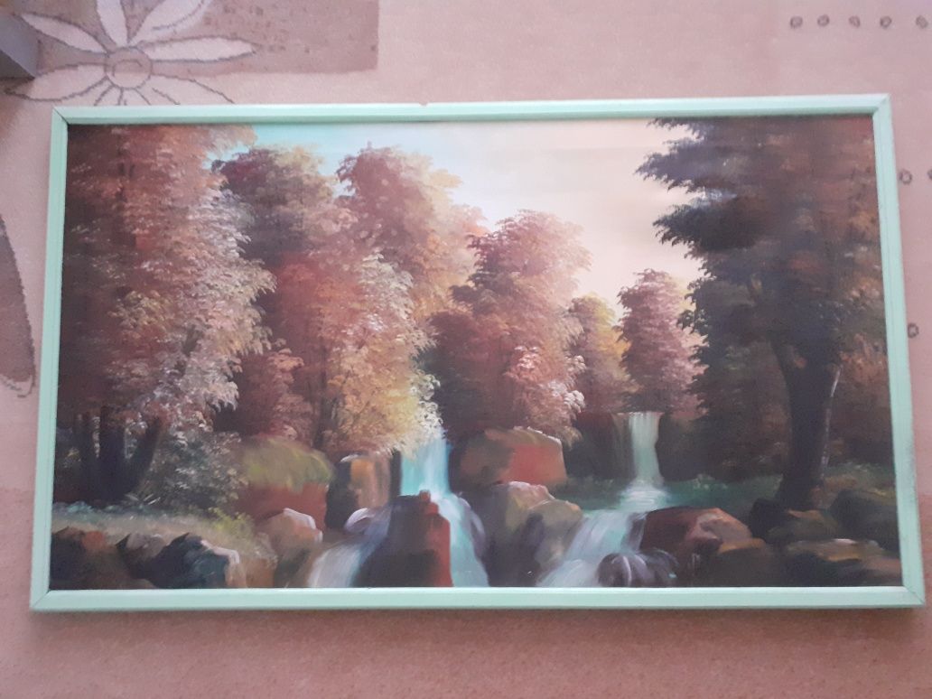 Obraz malowany na płótnie 104x60 cm.