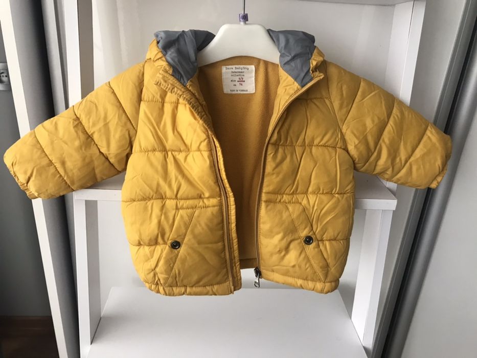 Kurtka dziecięca ocieplana polarem jesienna-zimowa ZARA rozm.74 Żółta