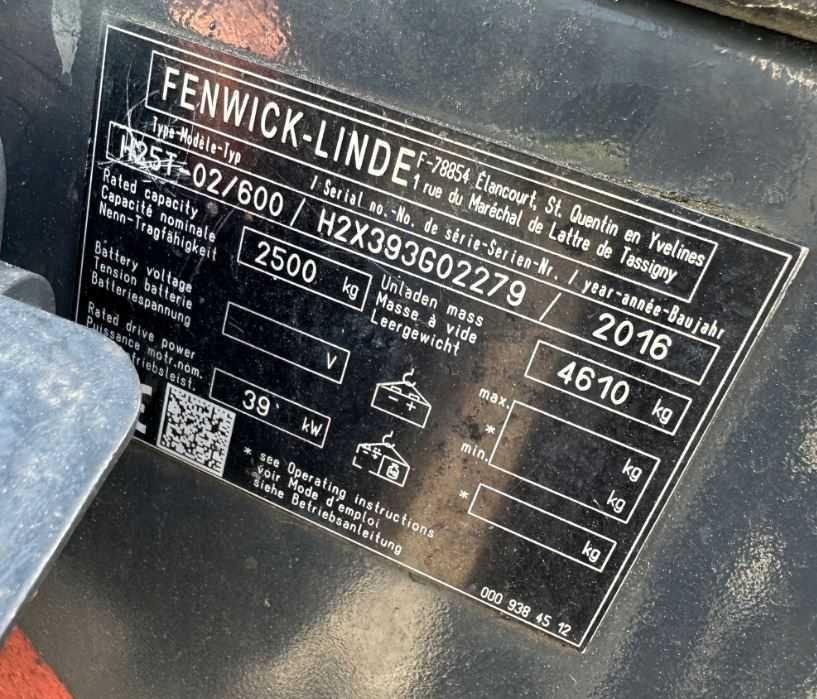 Wózek Widłowy Linde H25T- 600 mm rok 2016 Triplex Gaz , Półkabina
