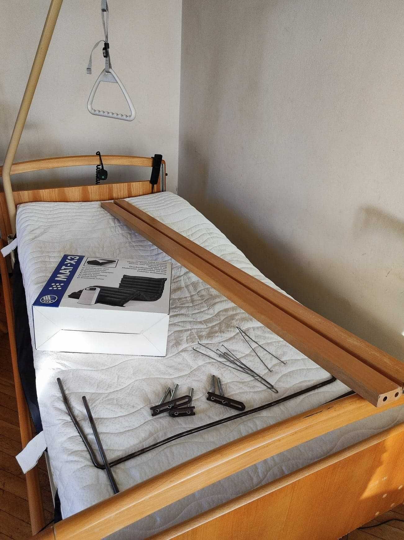 Łóżko Rehabilitacyjne z pilotem, materac z pompką