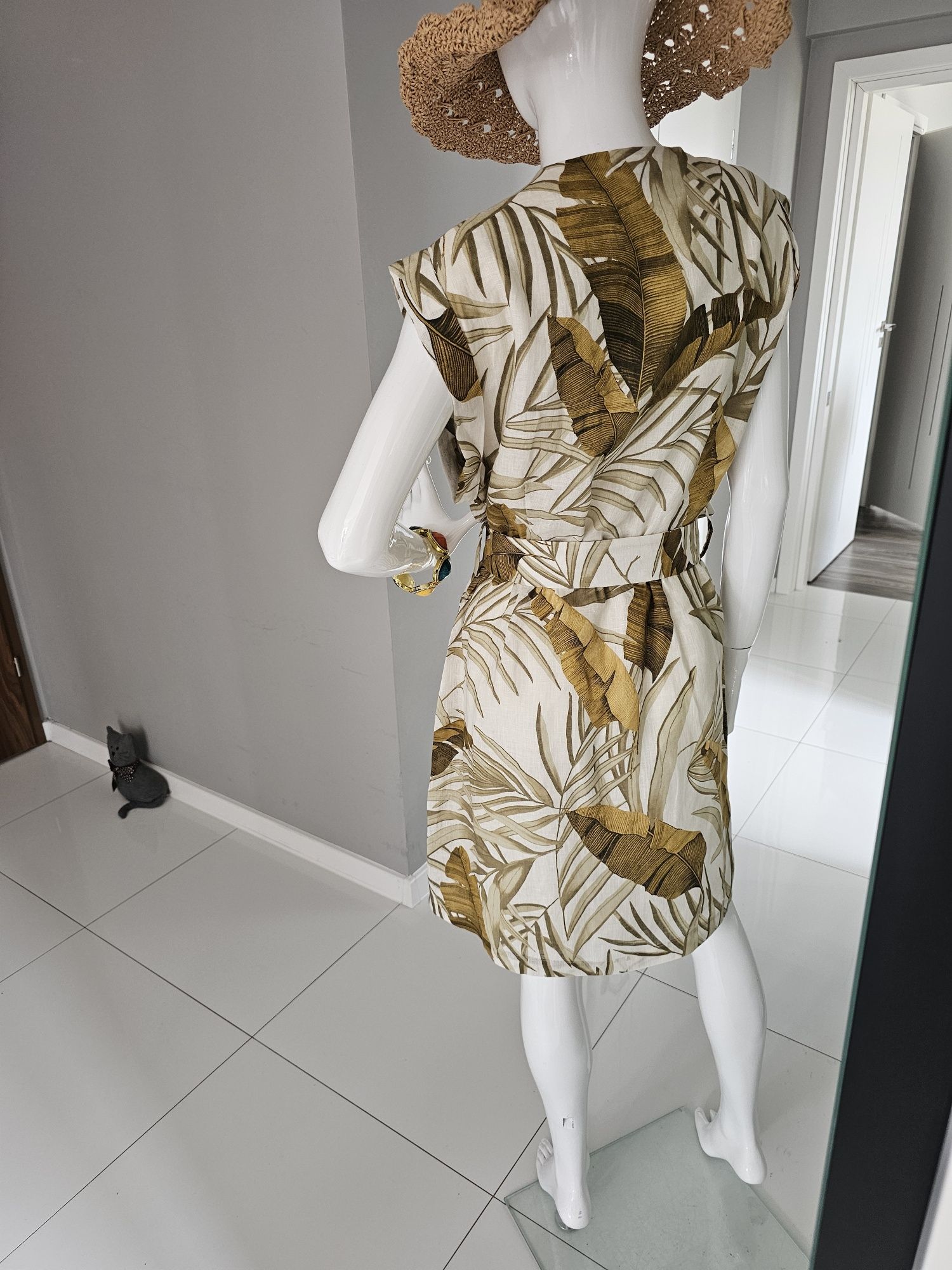 Piękna lniana sukienka Massimo Dutti rozm. M