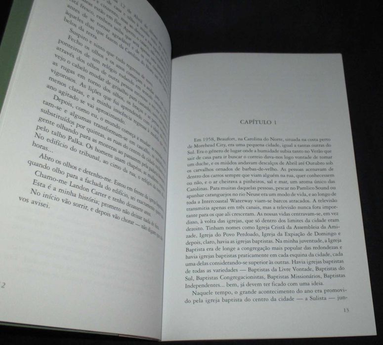 Livro Um Momento inesquecível Nicholas Sparks Presença