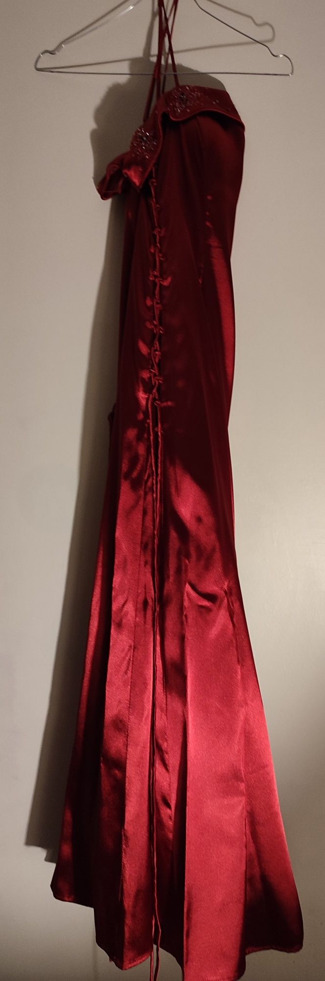 Vestido de cerimônia de senhora, bordeaux, tamanho ajustável 40-42