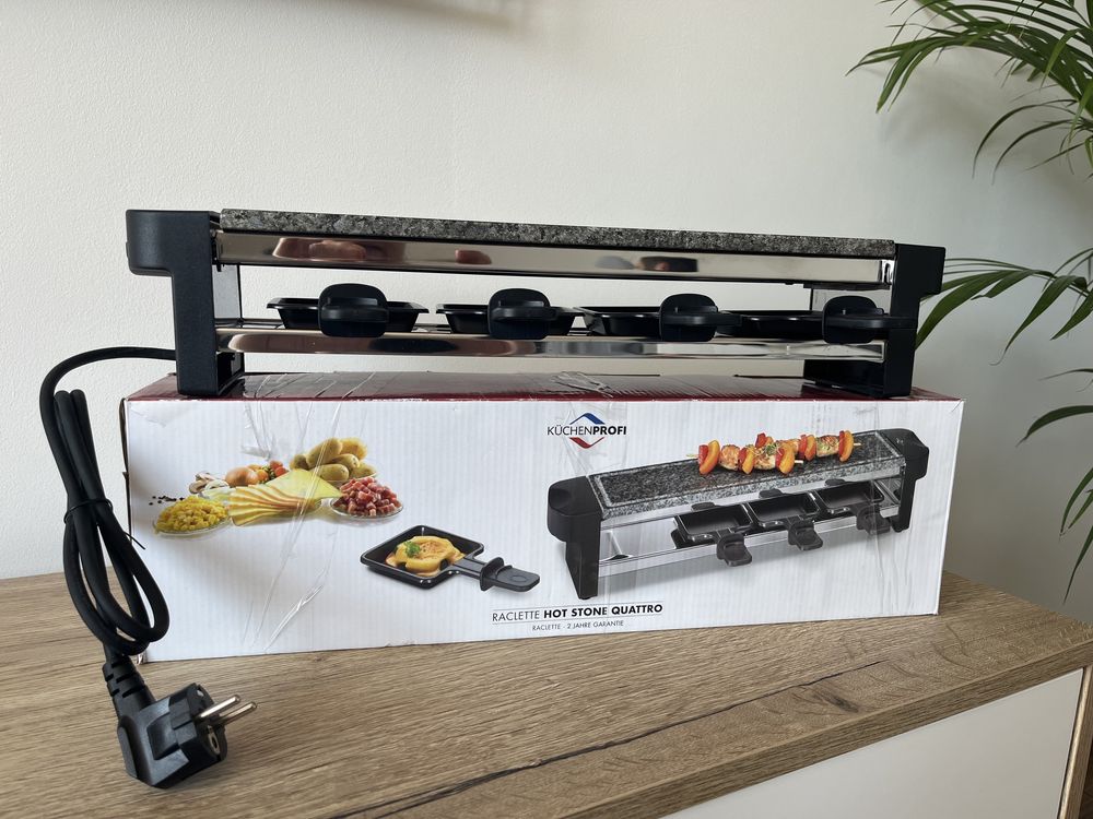 Grill stołowy, Raclette Kuchenprofi Hot Stone Quattro dla 4 osób