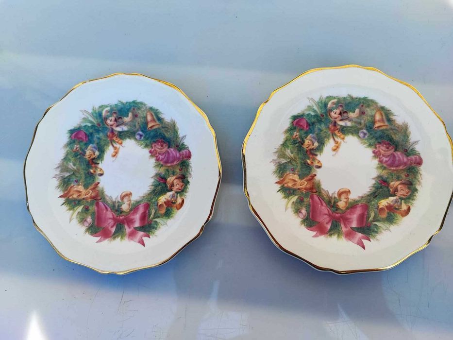 Kolekcjonerskie 2 talerzyki Disney China,vintage,świąteczne,cena za 1