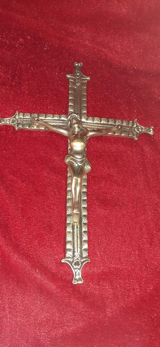 Crucifixo Com Cristo em Bronze -25 cm altura