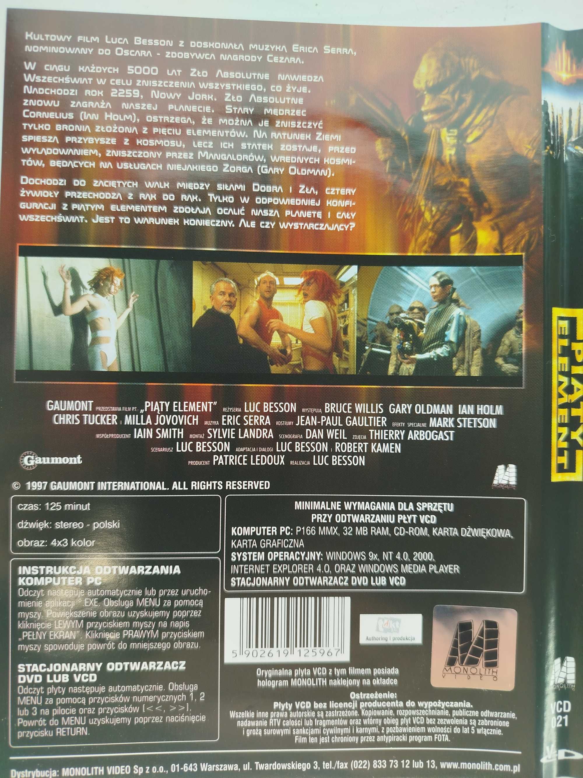 Piąty Element 2 VCD Bruce Willis Oldman Jovovic