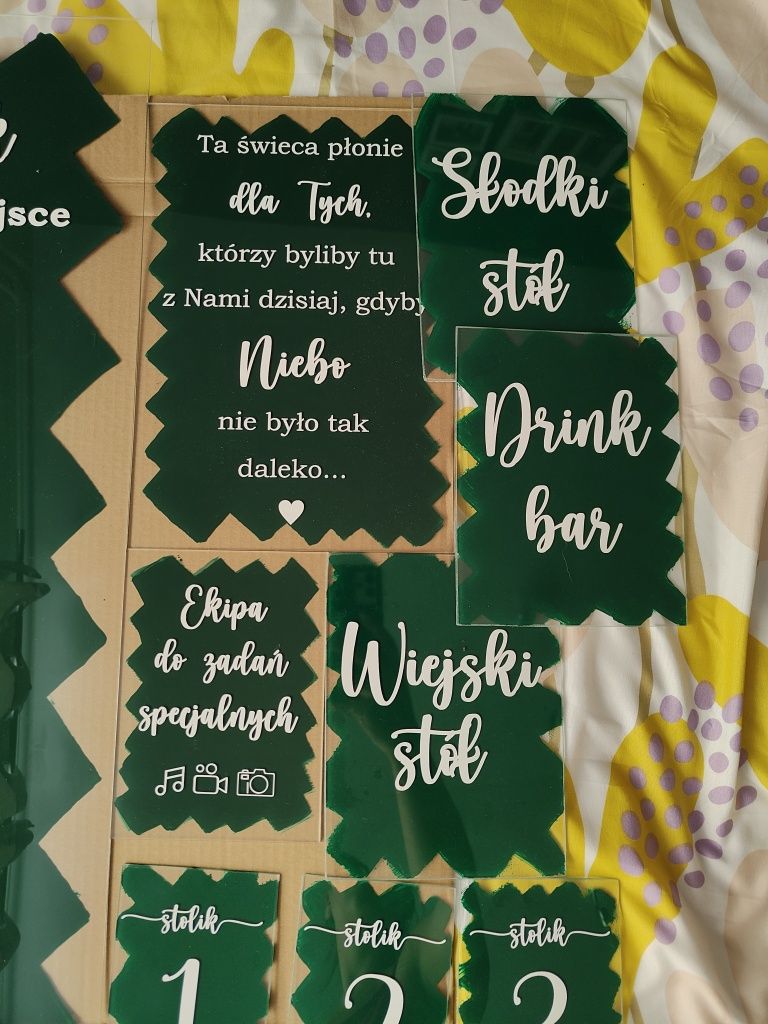 TABLICE na wesele , dekoracje , ślub