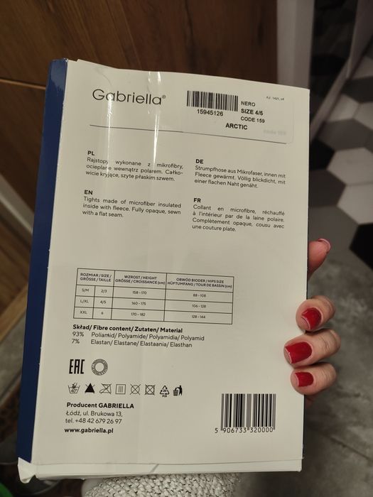 Nowe rajstopy ocieplane Gabriella Arctic Classic 4/5