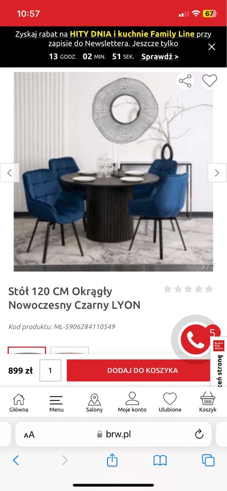 Okragły stół 120 cm