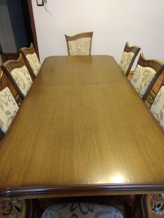 Stół dębowy rozkładany 220-352/100 krzesła