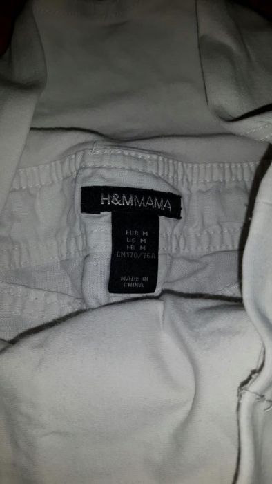 Spodnie lniane białe H&M MAMA ciazowe rozmiar M