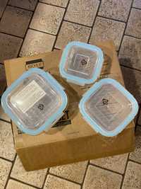 Szklane pojemniki przechowywanie zywności Kichly zestaw 3 sztuki