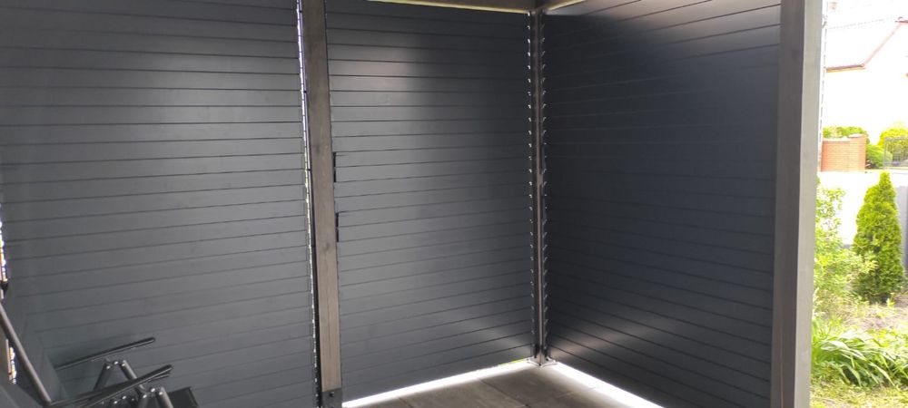 Żaluzje drewniane, stalowy mechanizm, wykonanie pod wymiar.