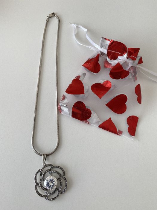 Naszyjnik srebrny z cyrkonią 42 cm