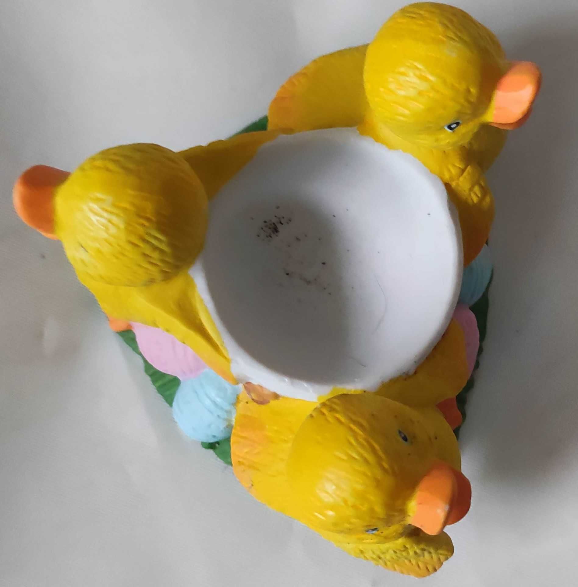 Figurka ceramiczna kurczak pisklę kaczka jajko gęsie pisanka świecznik