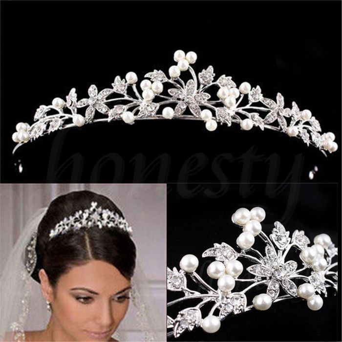 Tiara com Perolas / Detalhes em Cristal Casamento Entrega Imediata