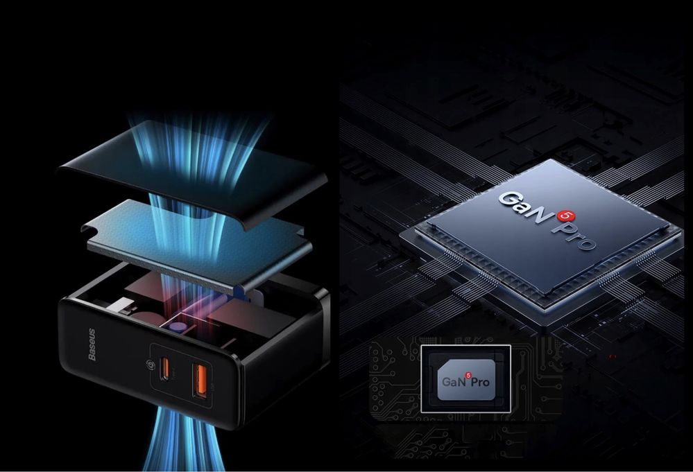 Зарядное Baseus 100W GaN5 Pro зарядка кабель Type C Apple MacBook air