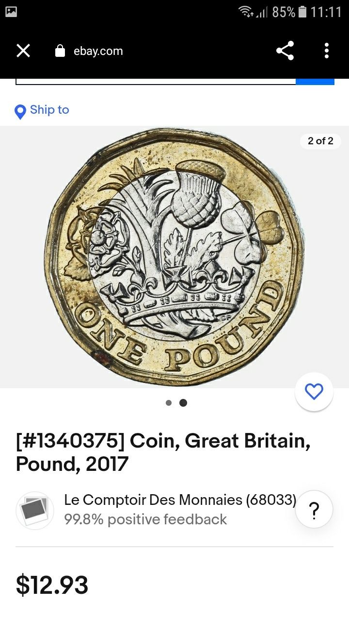 Монети Великобританії 1 фунт стерлінгів та 2 по 20 пенсів. Ціна за все