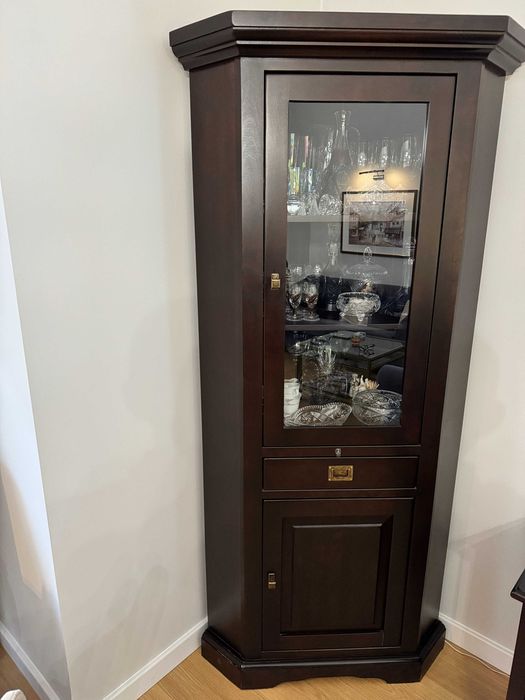 Witryna narożna lite drewno Oireczko