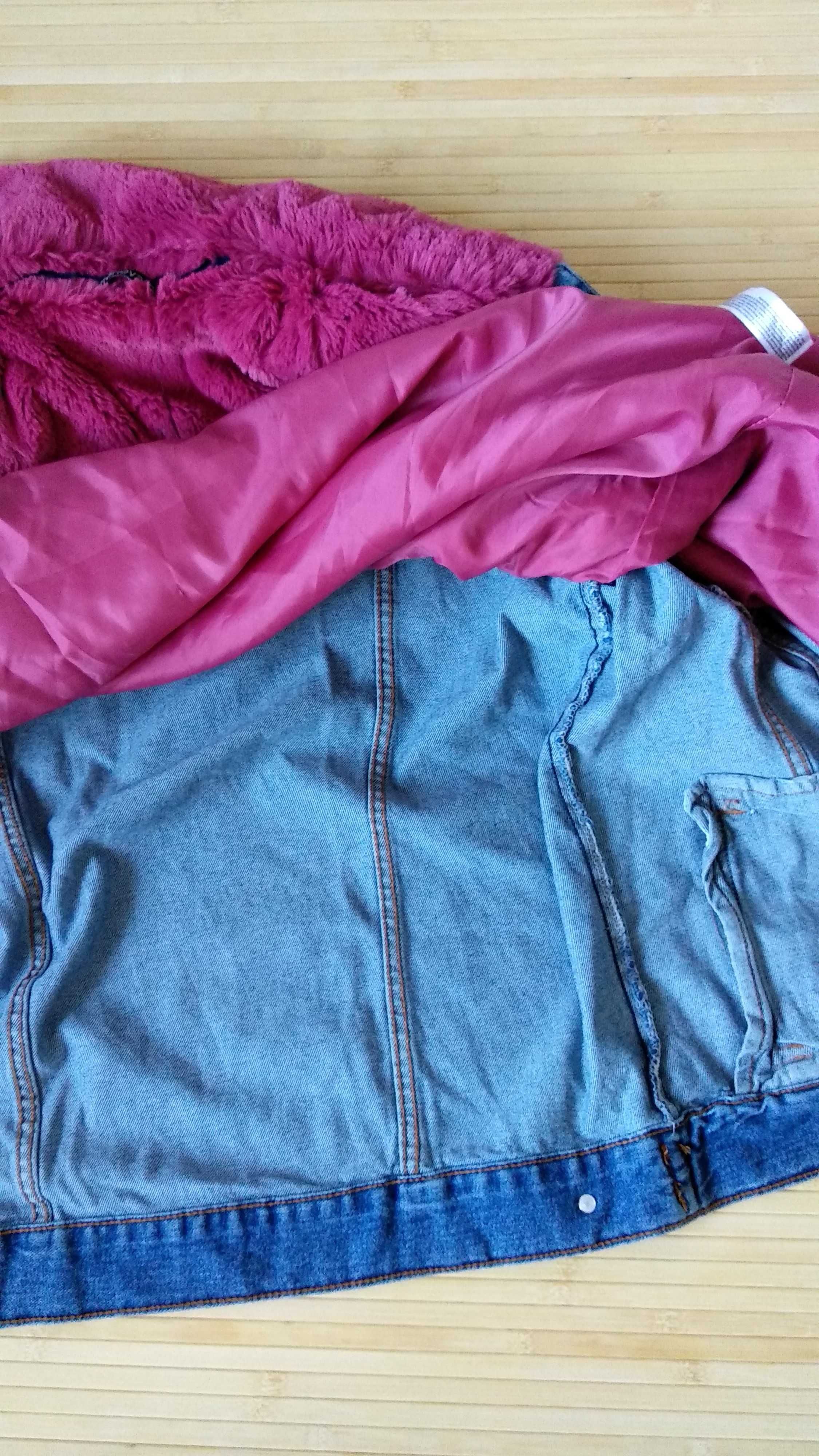 Куртка джинсовая Terranova с розовым мехом отстегивается S