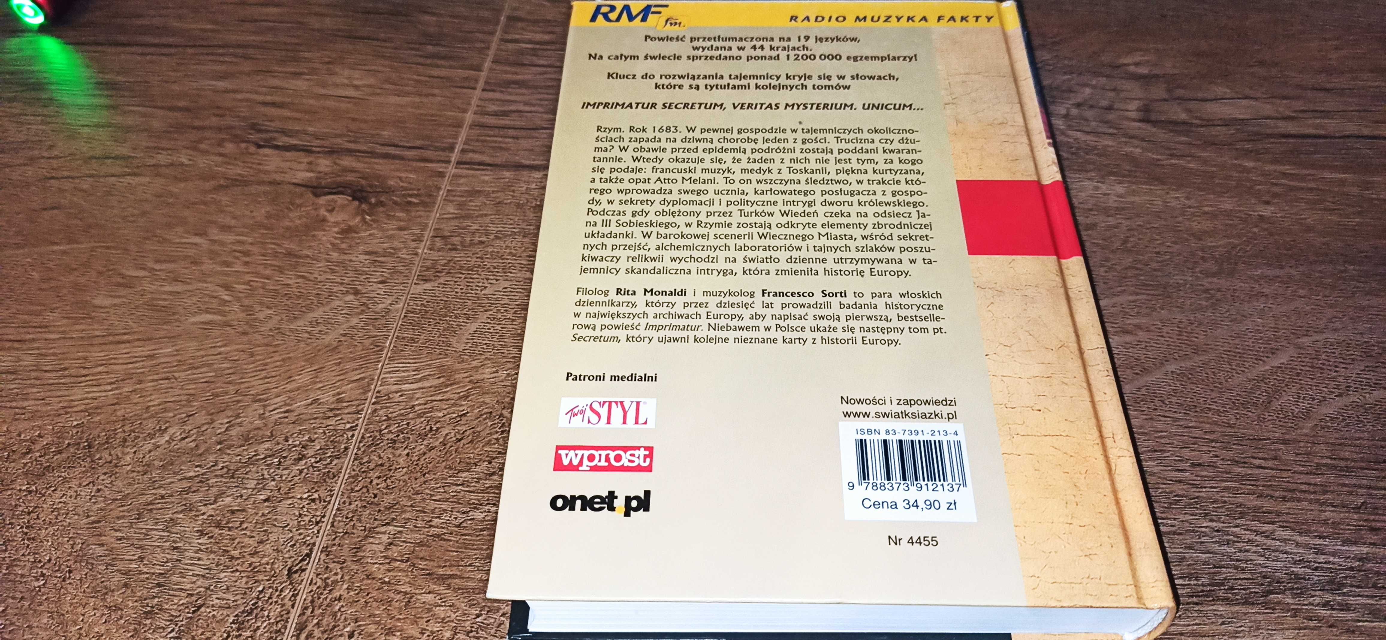 Imprimatur .  Rita Monaldi, Francesco Sorti