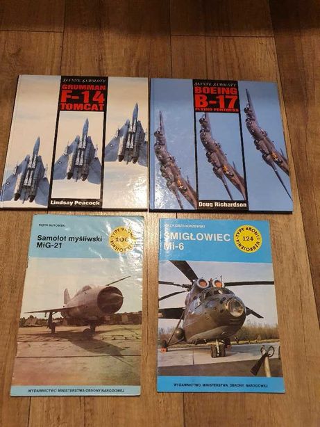 Zestaw książek lotniczych Tomcat, B-17, MIG-21, MI-6